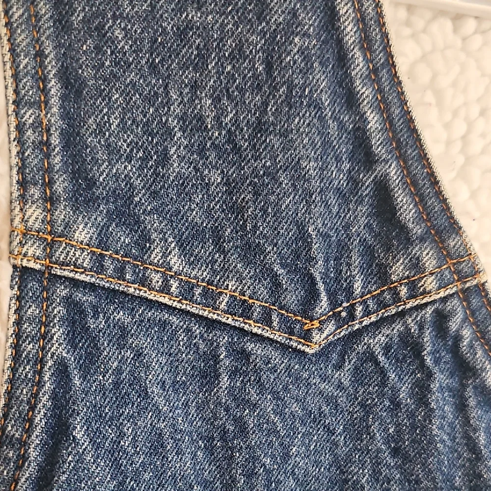 Vintage 70s 80s Levi's Dark Blue Denim Sherpa-Lined Vest - Size XL - Picture 6 of 13